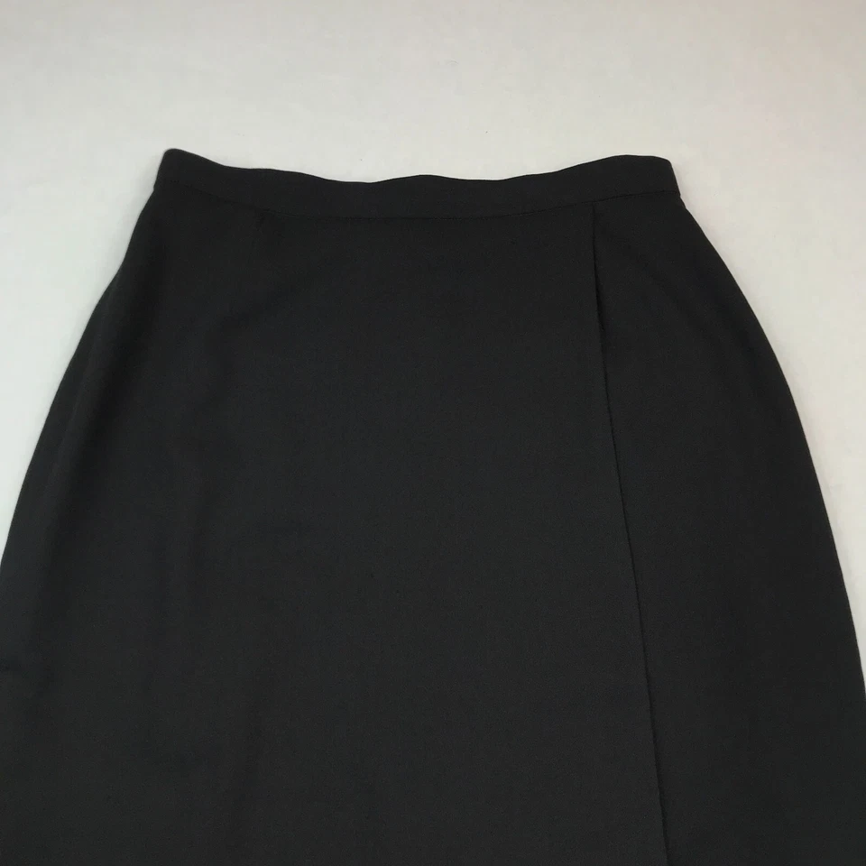 Falda De Colección Para Mujer 14 Pequeñas Lana Negra Sofisticada Imitación Envoltura AGUJEROS de Negocios Foto 3 de 4