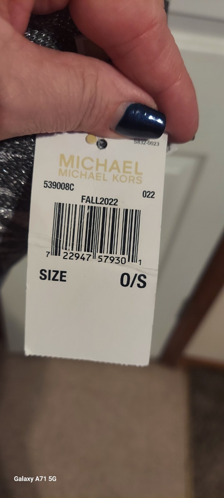 NWT Michael Kors Scarf Grey & Silver MK Print Knit Scarf 64” X 10” thumbnail 5