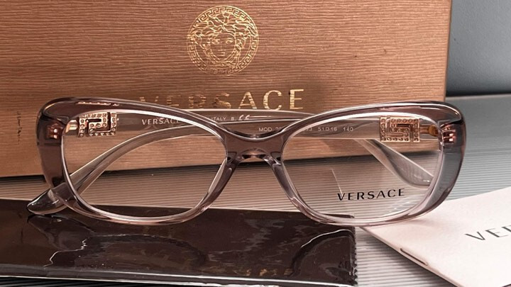 Versace MOD 1251 1424 Wrap Lilac Frame Eyeglasses $450 NIB  display picture 3