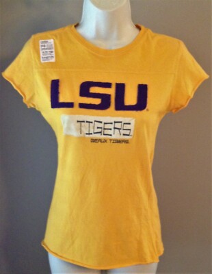 Womens LSU Geaux Tigers TOP M NEW Medium FITTED TEE NWT
