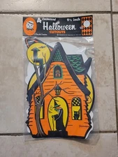SEALED Package of 4 Vintage Beistle Halloween Cut Outs Wall Decor NOS 9.5" Owl
