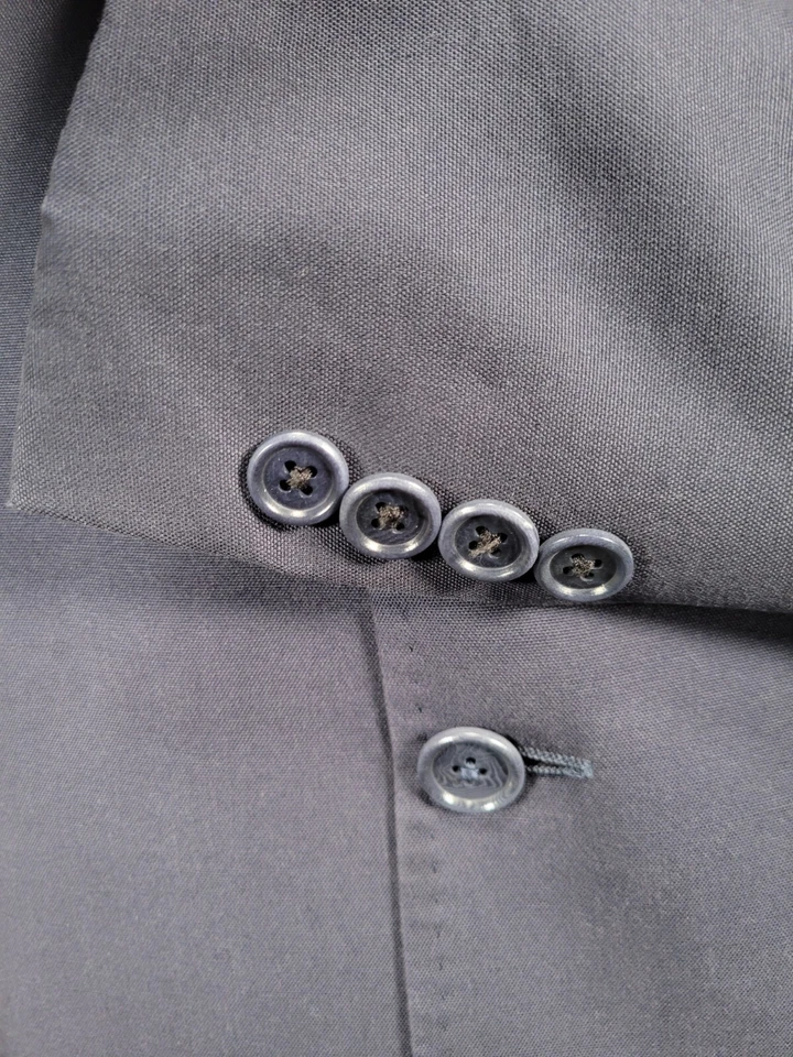 Gian Luca Isaia Napoli Navy Blue Sport Coat 40 L Wool Cotton Blend Italy - Image 3 of 4