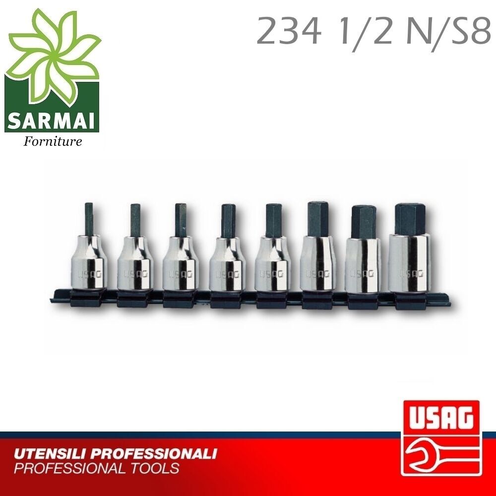 USAG 234 1/2" N/S8 SERIE 8 CHIAVI A BUSSOLA BUSSOLOTTI ESAGONALI AL MOLIBDENO