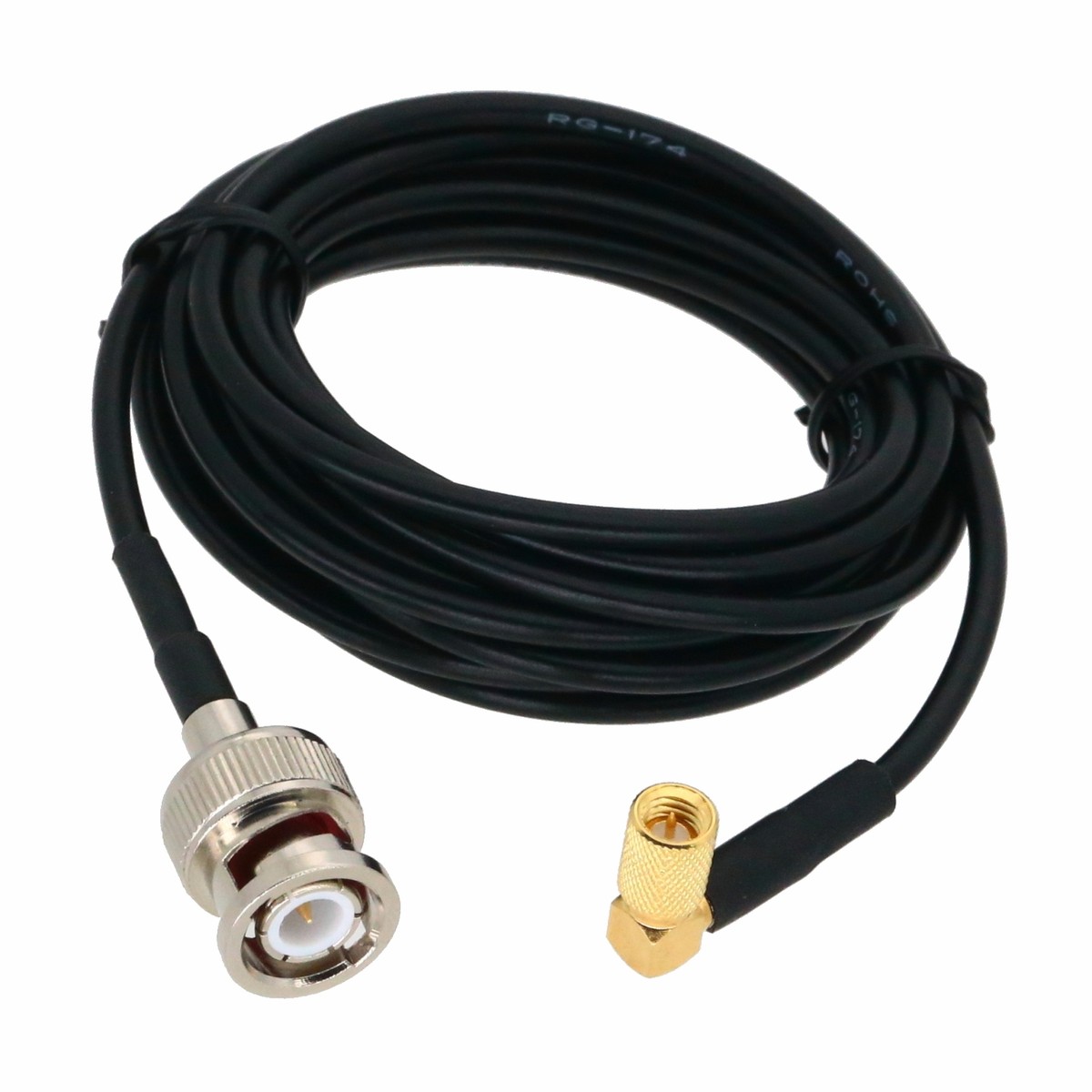 BNC to Microdot 90° M/M RG174 Cable 1~10M For Accelerometer