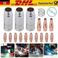 17tlg Verschlei&szlig;teile Set MB25/250 M6 0,8MM Stromd&uuml;se Gasd&uuml;se D&uuml;senstock MIG/MAG