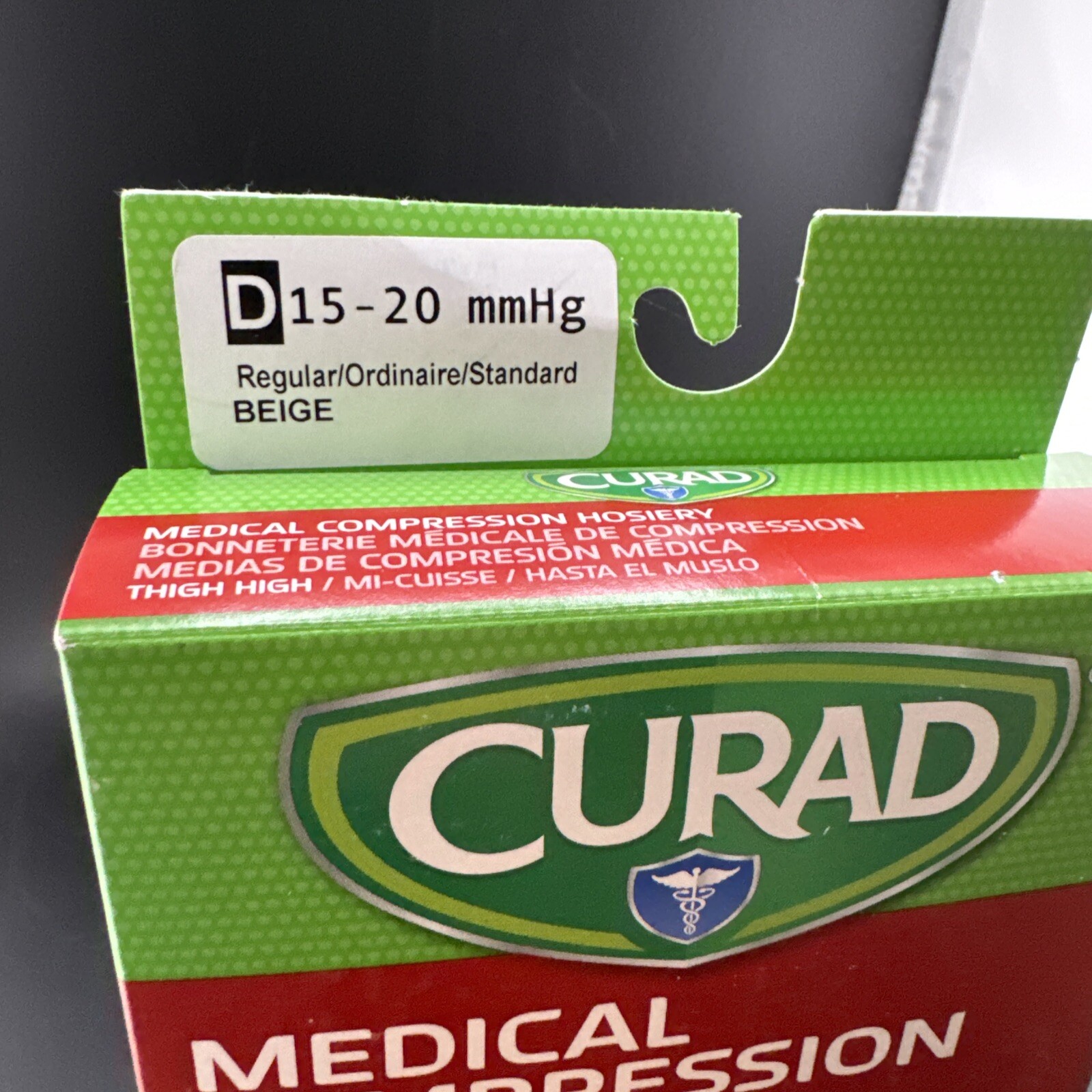 CURAD ThighHigh Compression Hosiery,Beige,D