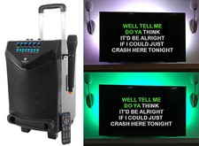 Rockville 8" Portable Bluetooth Karaoke Machine/System w/ Wireless Mic LED Strip