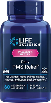 Life Extension Daily PMS Relief, Menstrual Comfort Supplement, 60VEGCAPS.