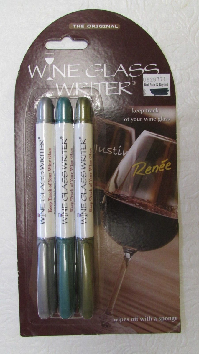 NEW Party Wine Glass Writer 3 Pack Washable Markers in Silver/Green/Gold |  eBay