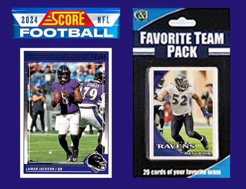 2024 SCORE NFL Baltimore Ravens Team Set Lamar Jackson + 20 Card Team Pack Ray L