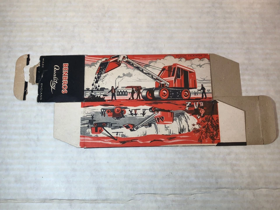 BENBROS QUALITOY ORIGINAL BOX 310 MEDIUM CRANE OR 311 MED EXCAVATOR ENGLAND 1950 - Image 2 of 4