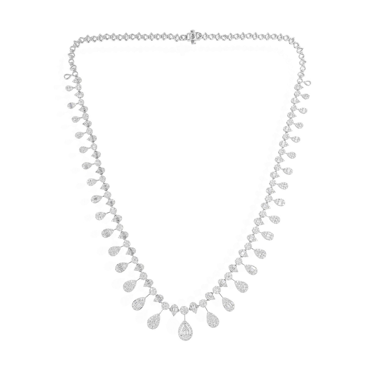 Ct Lab Grown CVD Baguette Diamond Collar Necklace 14k White Wedding  Gift