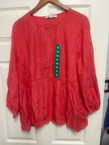 women xl coral blouse