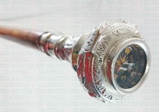 Designer Brass Victorian Handle Wooden Vintage Walking Cane Antique Style Stick