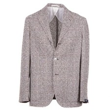 Barba Napoli Slim-Fit Glen Check Textured Linen Sport Coat 42R Eu 52 NWT 1250