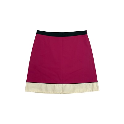 Vintage Bally Skirt Pink IT40 30w Made In Italy Cream & Black Detailing