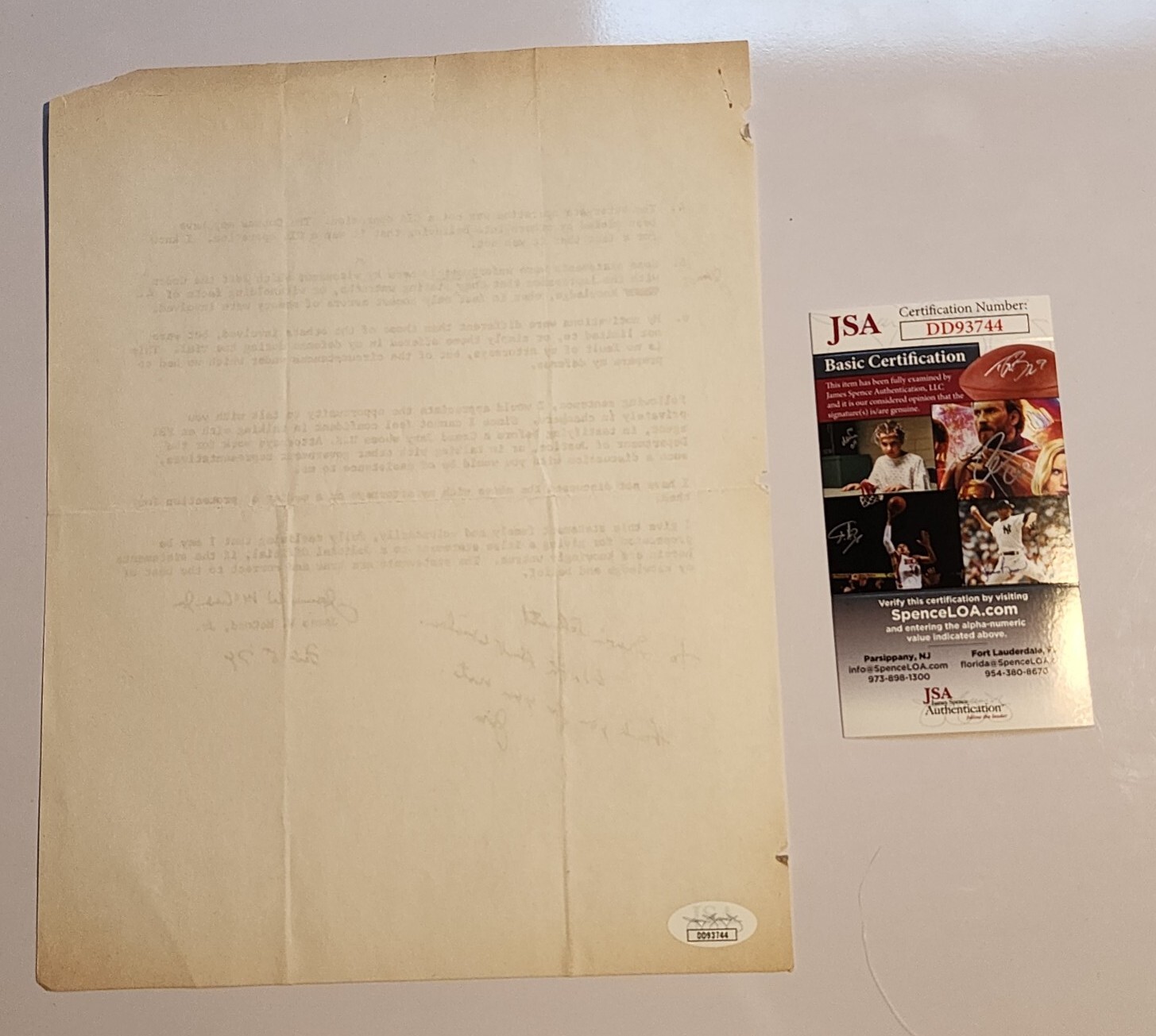 Rare James McCord Jr 74 Watergate Autograph JSA COA Signed Richard