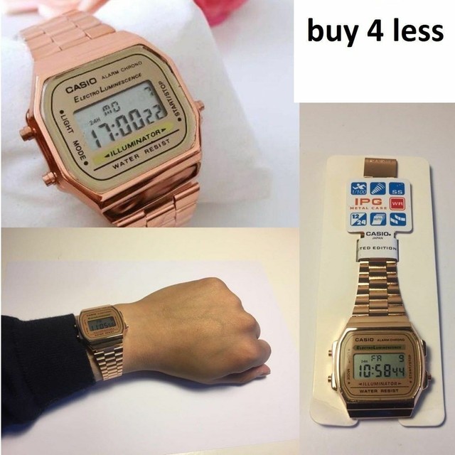 casio alarm chrono rose gold