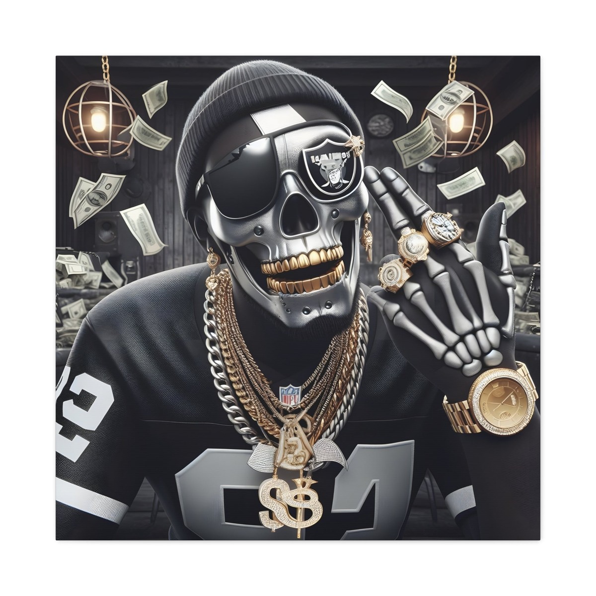 Las Vegas Raiders Rapper Canvas, Wall Art, Poster, Artwork