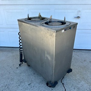 Lakeside Mobile Dish Dispenser with enclosed base Heated Plates Stainless Steel