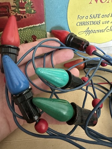 VTG NOMA C6 Christmas Lights Works w/ Box Santa Fireplace Tree Graphics Holiday - Picture 4 of 16