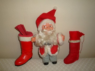 2 Candy Container Dresdener Pappe,Nikolausstiefel,19 & 14 cm hoch &1 Nikolaus