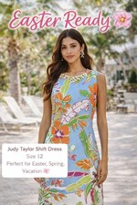 Just Taylor Dress SZ 12 Floral Shift Tropical Easter Spring Bright Colorful Chic
