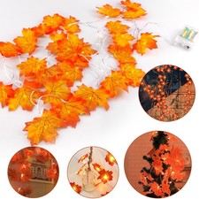 Fall Maple Leaf String Lights Warm White Waterproof Flexible Thanksgiving Decor