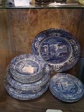 SPODE Blue Italian Set 4 x Dinner Plates 27cm