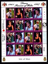 ISLE OF MAN  1998  DIANA  PRINCESS OF WALES COMMEMORATION  SHEET  MNH