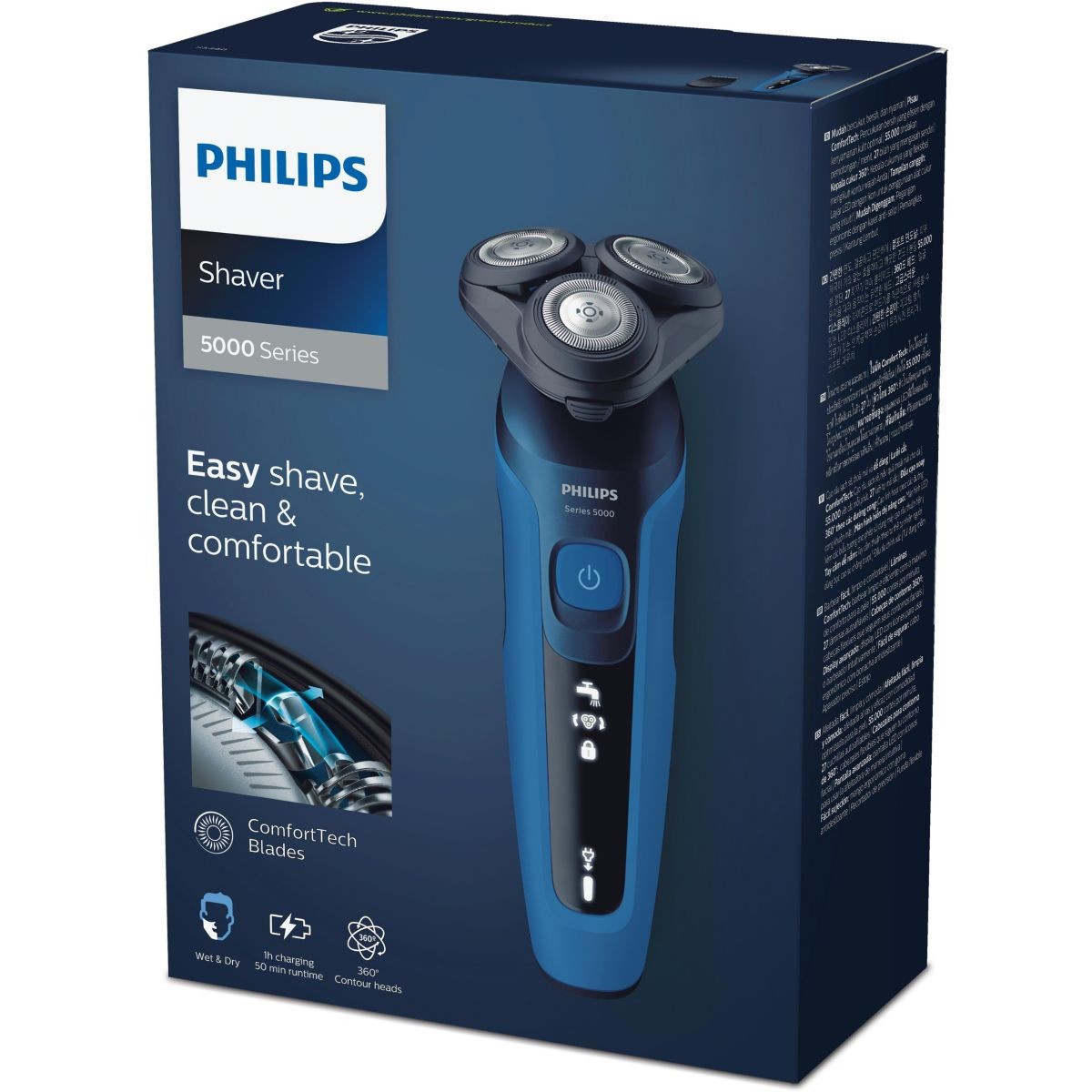 PHILIPS Series 5000 S5466/17 avec têtes pivotantes 360 degrés pour rasage sans irritation