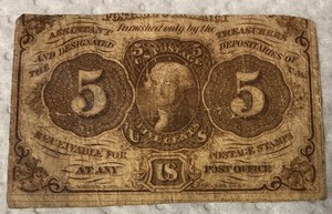 1862/63 FR-1230 5 Cent Fractional Currency Circulated