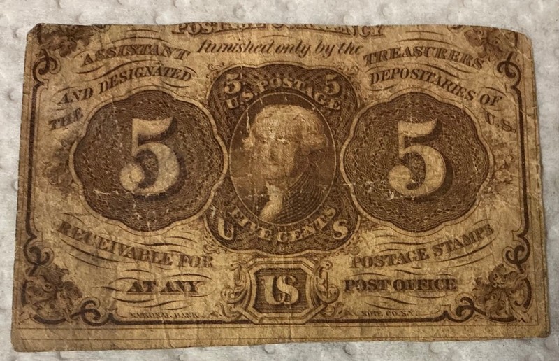 1862/63 FR-1230 5 Cent Fractional Currency Circulated