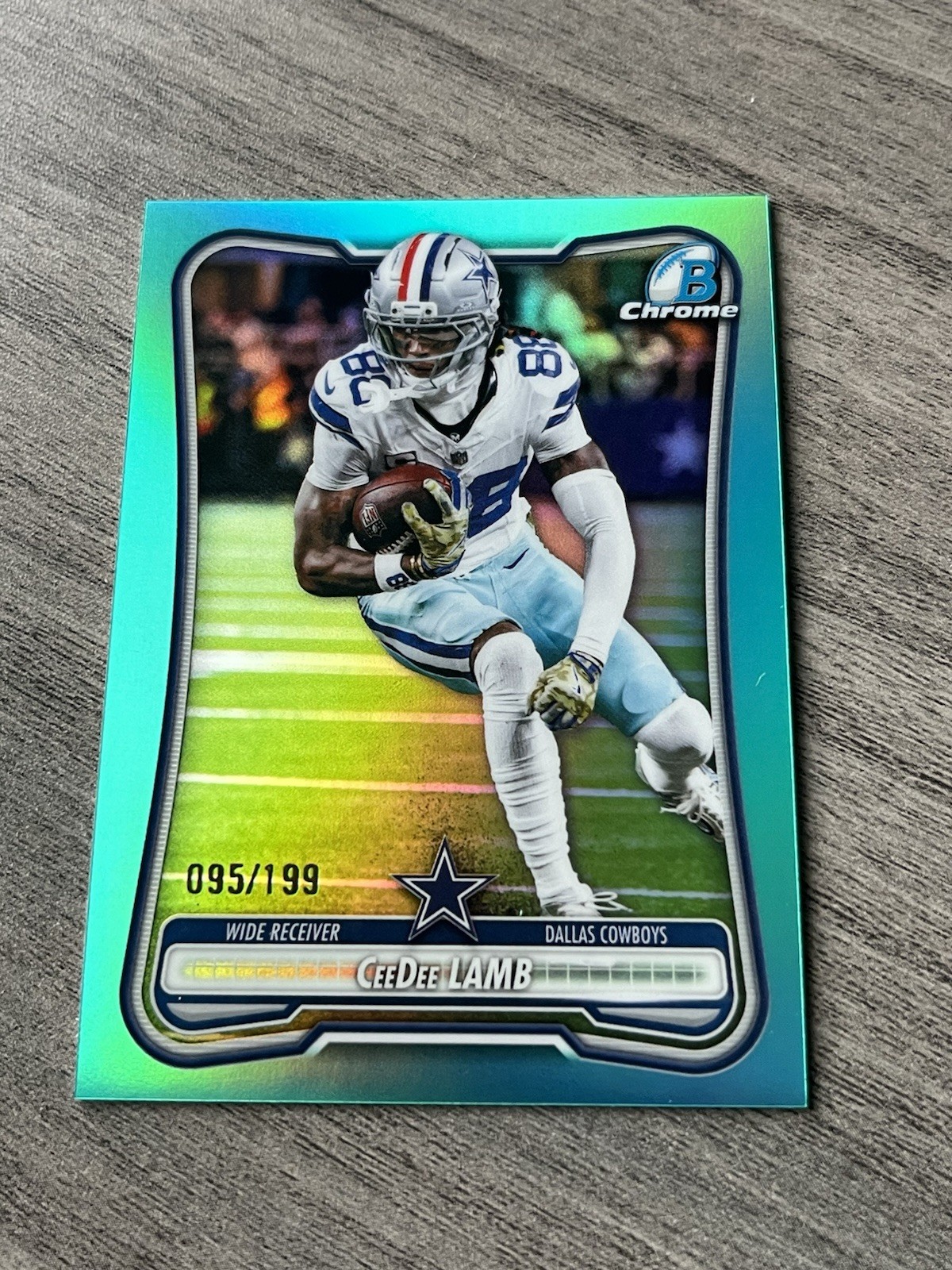 2026 Topps Bowman Chrome- CeeDee Lamb- BCV-27 Aqua Chrome #/199- Dallas Cowboys 