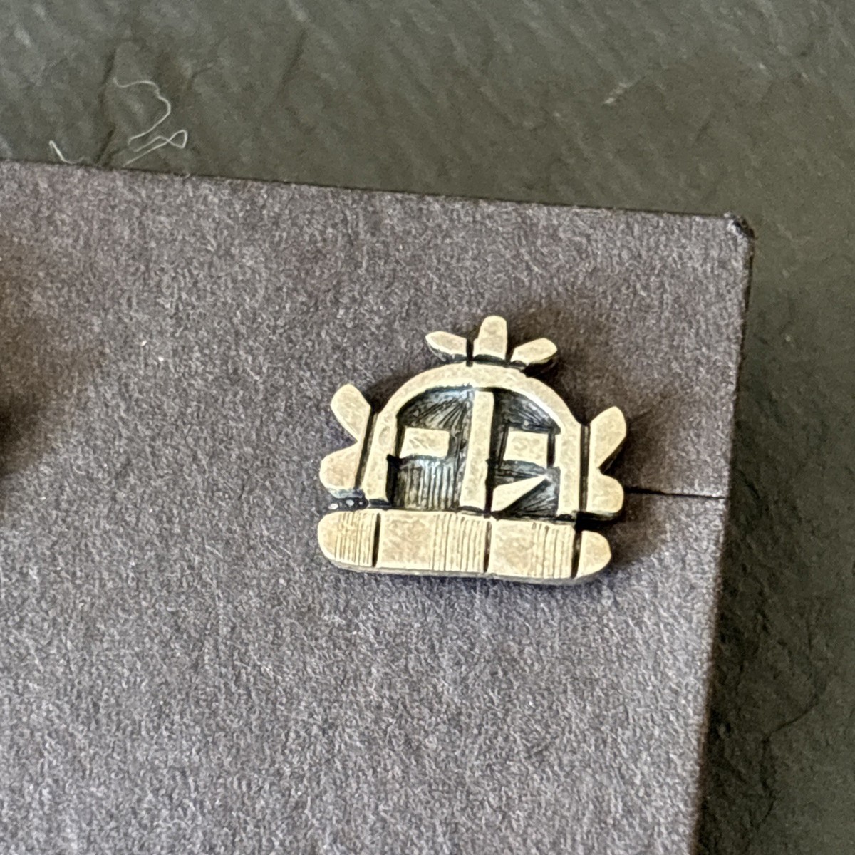 Marcus Lomayestewa Hopi Sterling Silver Overlay Figural Post Back earrings P View 3