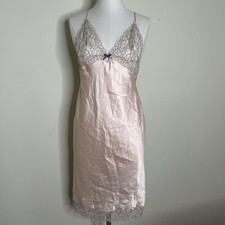 Victorias Secret Slip Dress Womens Small Peachy Pink Lace Babydoll Nightgown NWT