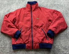 OshKosh B'Gosh Jacket Youth Boys Medium Red Blue Fleece Lined Zip Bomber Coat