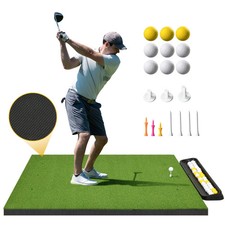 5x4 Foot Extra-Thick Golf Hitting Mat, Includes a Set of 9 Balls and 3 Tees.