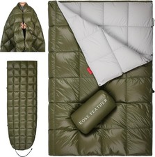 Down Camping Blanket - Lightweight, Packable, Warm  Puffy Outdoor Travel Quilt