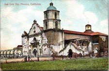 Postal vista edificio San Luis Rey Mission California CA