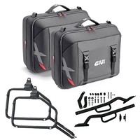 Givi XL09 Seitenkoffer + TräGersystem FüR Honda VFR 800 2000 2001 Schwarz 33LT