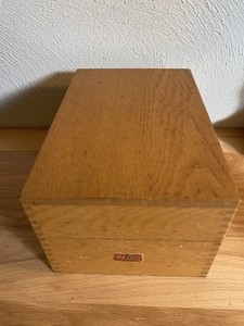 Vintage Weis Oak Dovetailed Lift Top Card Catalog File Box Made In USA