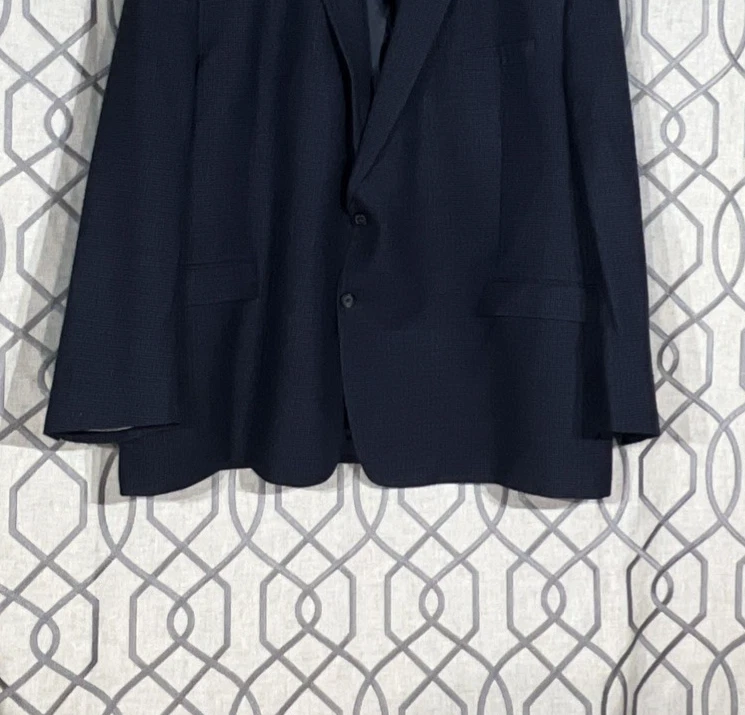 Blazer Lauren Ralph Lauren Masculino Casaco Esportivo Dois Botões Lã Sarja Azul Marinho Tamanho 58L - Imagem 2 de 4