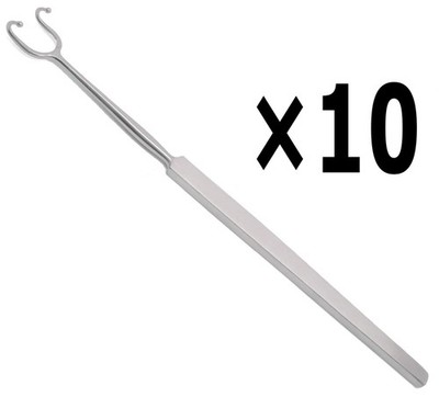 Set of 10 ENT Fomon Retractors 6.25'' Ball End Double Prong Premium Tools