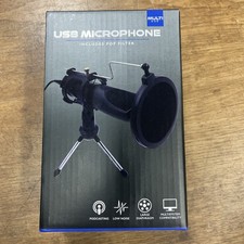 Portable USB Microphone with Pop Filter Stand Multi-System Compatible NIB