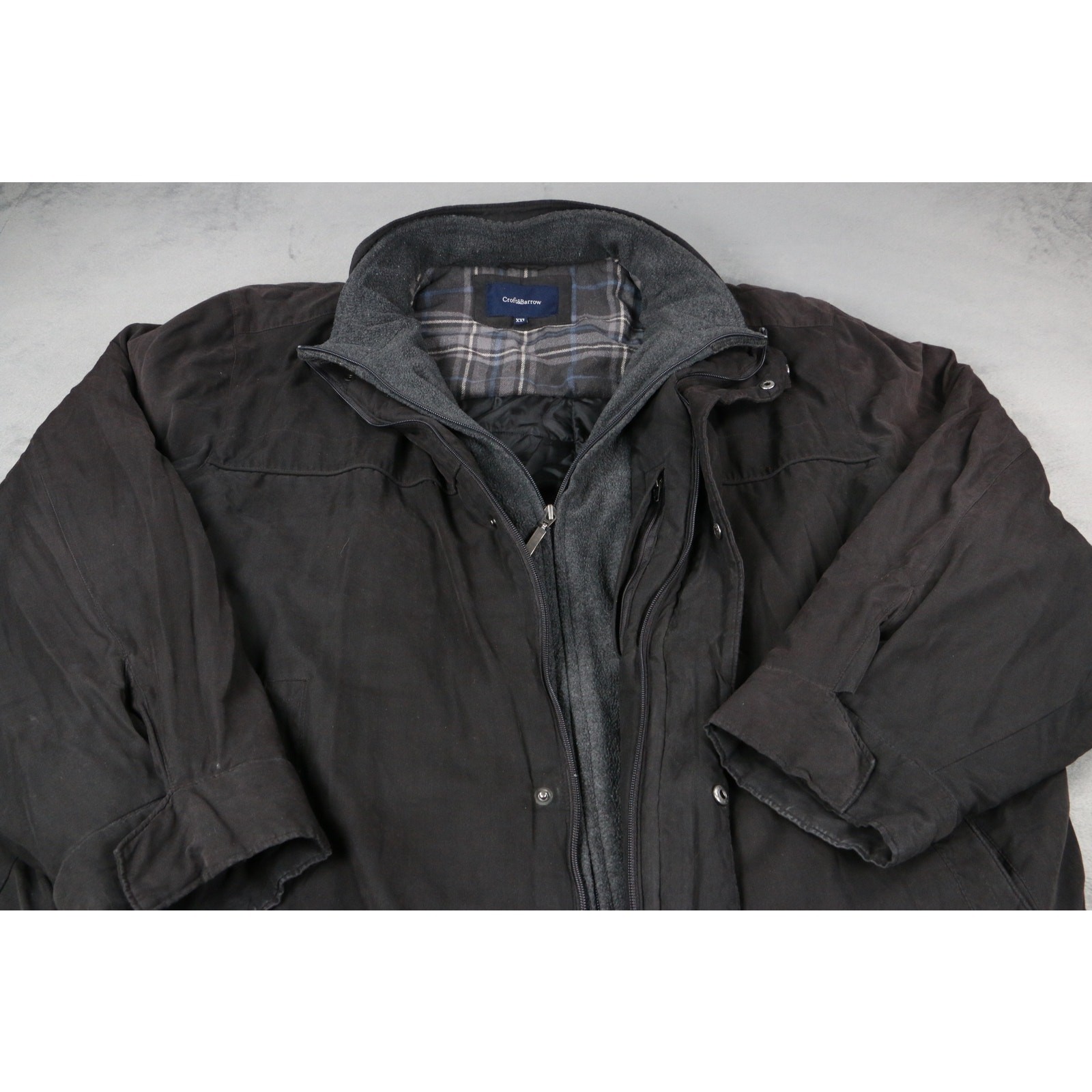 Croft & Barrow Jacket Mens XXL Black Full Zip Winter Coat Lined Heavyweight image 7