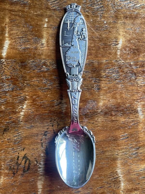 Vintage Norway Norge T.K. 40G. Silverplated Souvenir Spoon