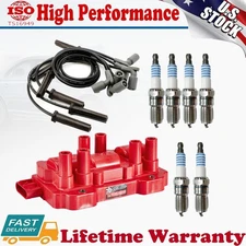 Ignition Coil & Iridium Spark Plug & Wires Kit For Chevy Pontiac 3.5L 3.9L UF434