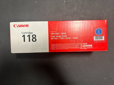 Genuine Canon 118 Cyan Toner Cartridge New in Sealed Box
