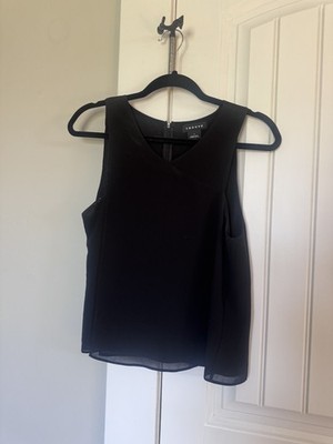 Nordstrom | Trouvé Black V-Neck Business Sleeveless V-Neck Top | Size Small 4-6